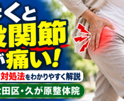 歩くと股関節が痛い方へ|原因と対処法を解説|大田区・久が原整体院